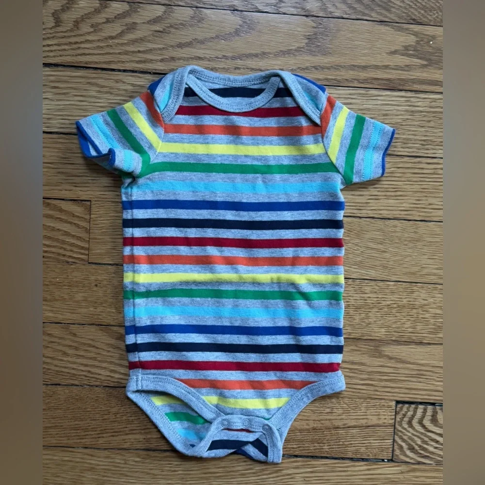 Primary Striped Onesie - Size 3-6 Months